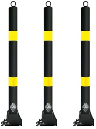 Barrera de seguridad plegable con cerradura, dispositivo de control de tráfico duradero para estacionamientos y entradas