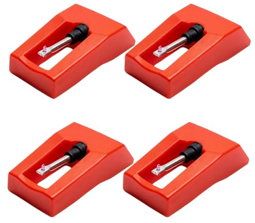 4 Pcs Aguja para Tocadiscos, Agujas de Repuesto Diamante para Tocadiscos