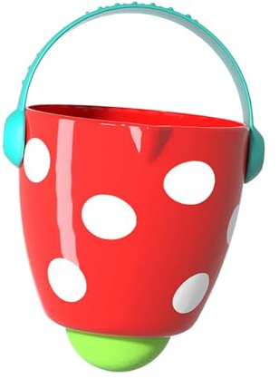 Zxpjkyu Jouet de Bain Bébé Seau Bain Bébé Jouets Arrosage Panier Créatif Résistant Manipulation Aisée Adapté Loisirs Salle de Bain, Rouge