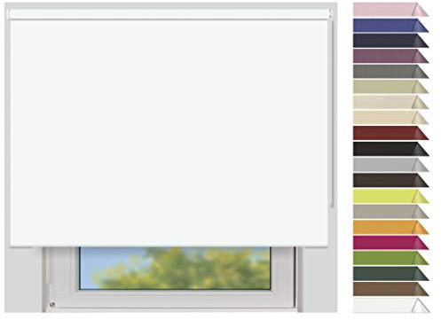 EFIXS Verdunklungsrollo Maxi - 32 mm Welle - Breiten: 120-240 cm - Höhen bis 240 cm - Hier: 240 cm x 190 cm (Stoffbreite x Höhe) - Weiss (7943) - lichtundurchlässig - Blickdicht