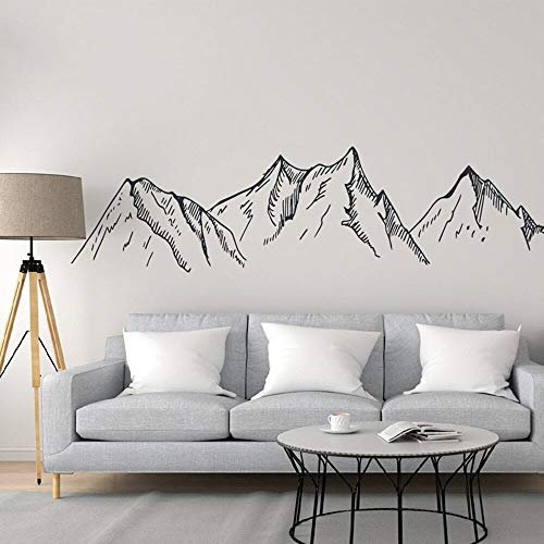 QIANGTOU Berg Silhouette Wandtattoo Berge Vinyl Wand Fenster Aufkleber Bauernhaus Wandbilder Für Wohnzimmer Mordern Room Decor 201x50cm
