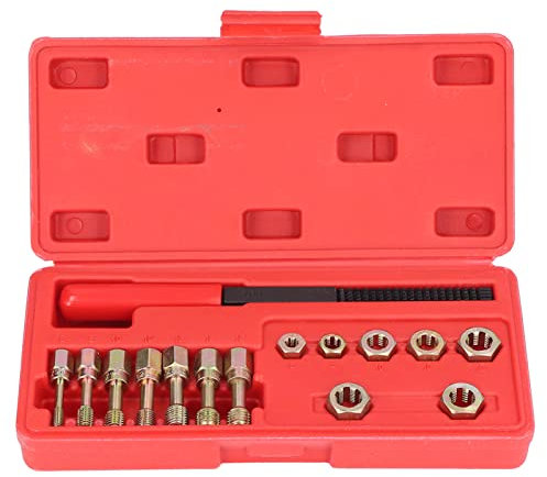 Metrisches Gewinde-Chaser-Set, 15-teiliges Gewindereinigungswerkzeug-Restaurierungs-Kit, Gewindefeile, Gewindebohrer und Matrizen-Set, Metrisches und Standard-Gewinde M6 X 1,0, M8