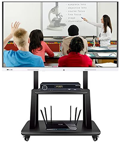 GGZONE Soporte de TV móvil Negro con Ruedas para Dormitorio, Carro de TV rodante con Almacenamiento, se Adapta a TV de 32 55 65 70 75 Pulgadas, Carro de TV Resistente y ultraestable Beautiful Scenery