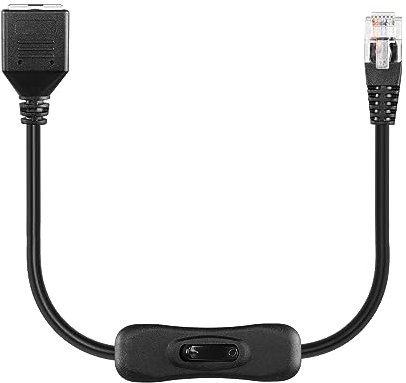 SinLoon Línea de extensión de teléfono RJ12 6P6C Cable de teléfono fijo de teléfono macho a hembra con interruptor de desconexión (0,5M/1,6FT)