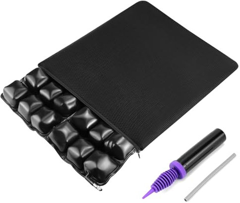 QWORK® Sitzkissen, Rollstuhl Sitzkissen, Stuhlkissen, Aufblasbares Kissen Verstellbare Härte
