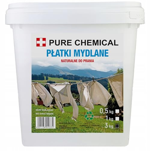 CHOSA natürliche Seifenflocken 3kg - biologisch abbaubar, für empfindliche Haut und Babykleidung - ökologische Alternative zu Waschmitteln - für Hand- und Maschinenwäsche, (3kg)