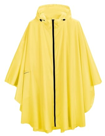 pvucpot Poncho de Pluie Imperméable Multifonctionnel 3 en 1, Léger Cape de pluie pour vélo avec capuche Femme, Réutilisable Poncho de Pluie avec Poche pour Camping Randonnée Pêche
