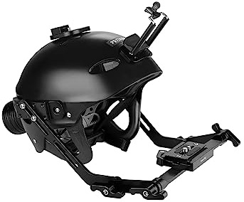 Soporte PROAIM Surfer POV para Casco con cámara DSLR y móvil, 1,4 kg | Para cabezas de 22 a 24,4; monturas 1/4-20, zapata desmontable y 10 placas de contrapeso