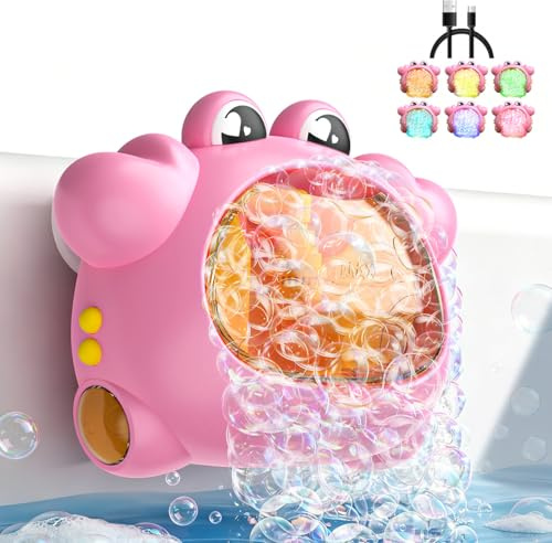 Bath Toy for 1 2 Year Old Girls Gifts, Rechargeable Bubble Machine