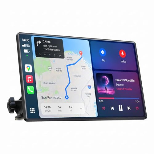 LAMTTO Pantalla Carplay Coche Android Auto con dashcam 2.5k+1080p