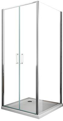 Box Doccia Angolare Con Parete Fissa Laterale e Porta Battente Apertura Saloon H.190 Vetro 6 mm Easy-clean Reversibile (Fissa 67,5-70 x Saloon 67-70)