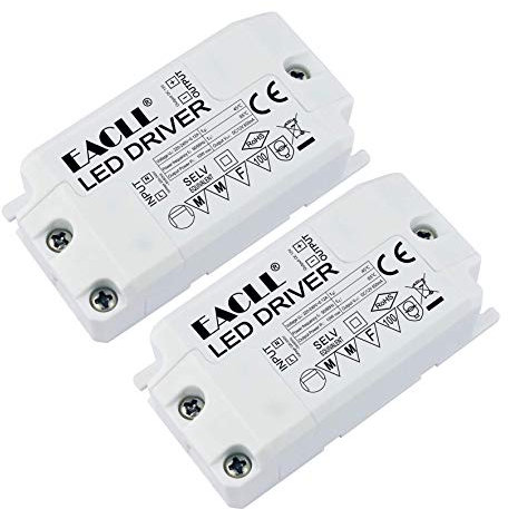 EACLL Transformador LED AC 240V a DC 12V 850mA 10W, Pack de 2, Para drive de Menos de 10W MR11 G4 MR16 GU5.3 Bombillas LED y Tiras de Luz LED, Adaptador de Lámpara LED, Mini Controlador Alimentación