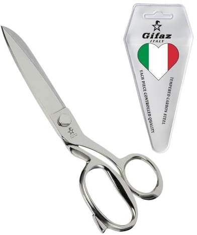 GIFAZ Forbici da Sarta Professionali 21 cm e di Precisione TAGLIATUTTO in Acciaio al Carbonio Nichelate Resistenti ed Affilate per Taglio e Sartoria - Ultra Resistente Made in Italy