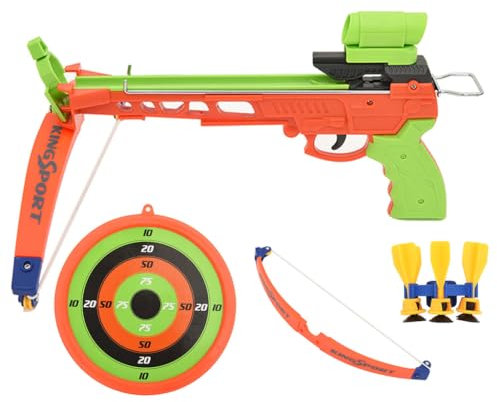 vidaXL Kinder Armbrust Bogenset mit Zielscheibe Schnüre Pfeilhalter Saugnapfpfeile Kinderbogen Bogenschießen Spielzeug Kinderarmbrust