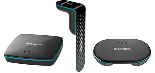 Gardena smart Irrigation Control Sensor Set: irrigation control for up to 6 valves (24 V), incl. smart sensor/smart gateway, controllable with smart app, UK plug (19210-20)