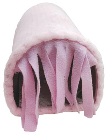 rockible Meerschweinchen-Versteck, Hamster-Tunnel, Schlaf- und Jagdhöhle, Kleintiertunnel für Kleintierbetten, Ratten-Meerschweinchen, ROSA