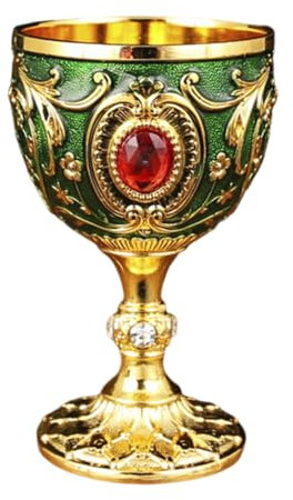 Rxuaw Verre à vin vintage en forme de calice de style européen classique en métal pour fête