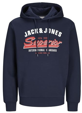 JACK & JONES Sudadera con Capucha para, Azul, M
