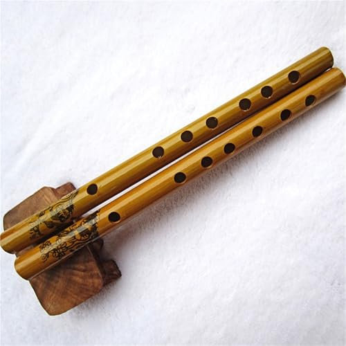 Bambusflöte Traditionelle Bambusflöte Mit Sechs Löchern Und Einer Länge Von Ca. 33 Cm Die Eine Kleine Blumenflöte In Holzfarbe Spielt