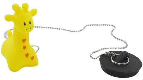 Tapón de bañera con cadena – Tapón de bañera | Tapón de bañera de goma flotante con cadena, tapón de drenaje con cadena larga para bañera, lavabo, lavabo