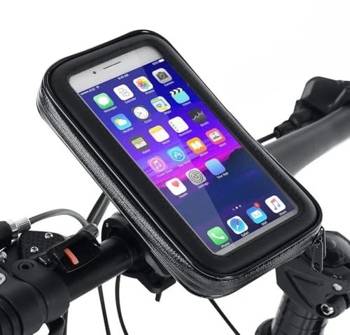 Water-Resistant Bike & Motorbike Phone Holder – Universal Mount for Extra Large Smartphones up to 165 x 80 mm – Touchscreen Friendly & Shockproof Case – Adventure-Ready for Commuters and Riders