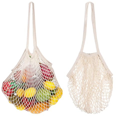 2 Pezzi Porta Buste Spesa, Sacchetti in Rete Riutilizzabili per La Spesa, Borsa per la Spesa Portatile, Borsa Della Spesa Pieghevole, per Conservare Frutta, Verdura