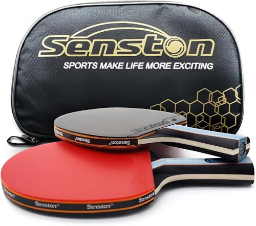 Senston Professional Table Tennis Racket Set,Ping Pong Bats With Racket Case,Table Tennis Balls,Perfect For Indoor Outdoor Adults 2 Players