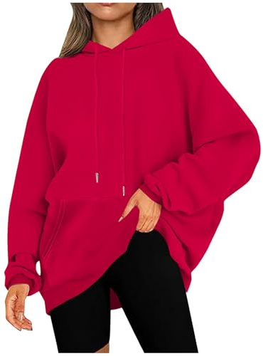 HAOLEI Sudaderas Mujer Talla Grande,Sudadera Manga Larga con Capucha Casual Oversize Sweatshirt con Bolsillo Deportivos Pullover Originales Ropa Otoño e Invierno Holgados Hoodie Jersey