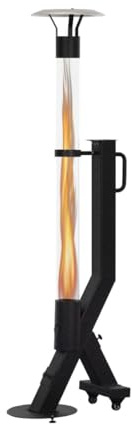 Green Flame Rocket Heater Pellet - Calefactor para terraza (6,5 kW, 58,3 x 30 x 158,2 cm), color negro