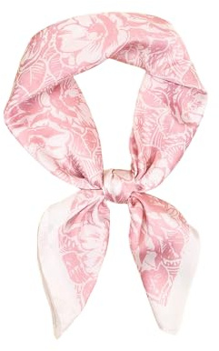 Verdusa Women's Retro Vintage Striped Satin Headscarf Elegant Large Square Scarves Hair Bandanas Pink One-Size