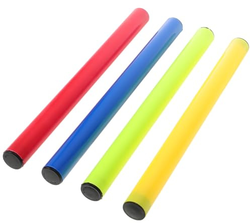Homoyoyo Bâtons de Relais en Plastique Léger 2,8 Cm Diamètre, Lot de 4 Pièces, Accessoires de Compétition pour Athlétisme, Passage de Témoin Facile, Couleur Aléatoire,