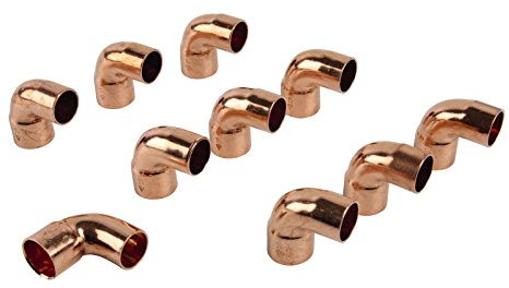 Sanitop-Wingenroth Kupfer-Winkel Nummer 5092, 90 Grad, 15 mm, 10 Stück, 11391 5