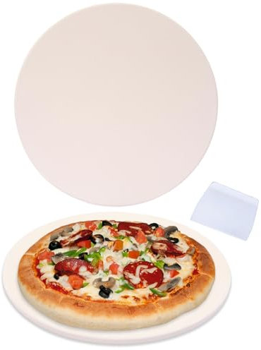 Waykea 23cm (9”) Round Pizza Stone for Toaster Oven | Cordierite Grilling Stone Bread Baking Stone for Grill, Oven