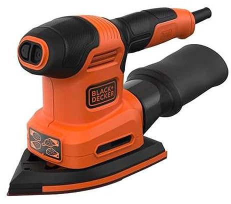 Black+Decker 4-in-1 Multischleifer (Schwingschleifer-, Dreiecksschleifer-, Exzenterschleifer- und Fingerschleiffunktion, 200W, mit Klettfix und Staubfangbehälter, inkl. Zubehör + Koffer) BEW200K
