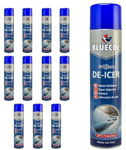 Bluecol BLD600 Sub Zero De-Icer Aerosol Fast Ice Melt 600ml x 12