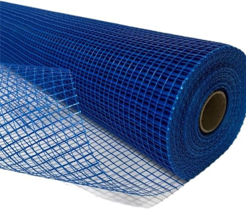 Ferretelix. Filet en fibre de verre pour plâtres Mortier Bleu Rouleau 1 m x 50 m Lumière de 10 x 10 G