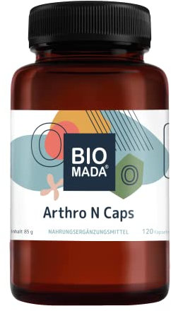 BIOMADA Arthro N Caps Dose mit 120 Kapseln - Mikronährstoffe Knorpelbildung Knorpelfunktion Bindegewebsbildung - Glucosamin Omega-3-Fettsäuren Chondroitin - vegetarisch glutenfrei laktosefrei