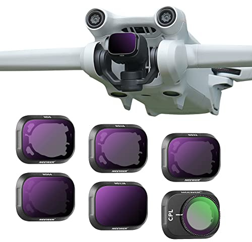 NEEWER Juego Filtros ND Compatible con dji Mini 3 / Mini 3 Pro, CPL ND8 ND16 ND32 ND64 ND128 Filtro de Densidad Neutra Ligero para Lentes de Drones y Accesorios de Fotografía y Vídeo, 6 Pack