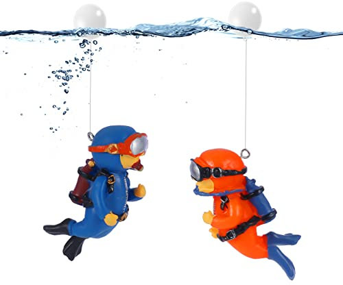 umorismo 2 Pcs Fish Tank Decorations Mini Aquarium Decorations Floating Cute Diver Figurines with Water Balloons For Aquarium Fish Tank Accessories