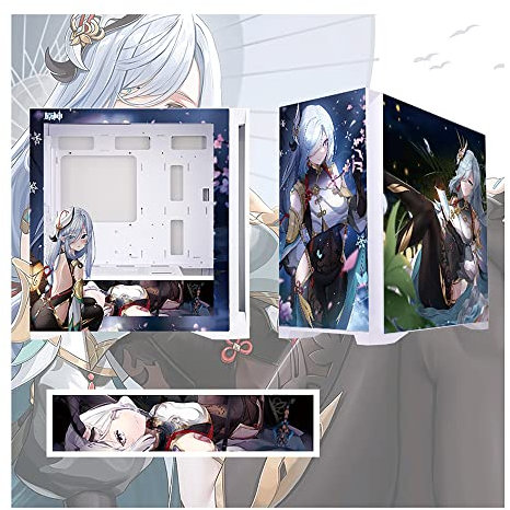 Gaming Case, Mid-Tower PC Gaming Case E-ATX/ATX/M-ATX/ITX - Front I/O USB 3.0 Port - Push Pull Härdat Glas - Unikt Chassiutseendepaket
