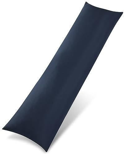 Utopia Bedding Nackenkissen, 40x145 cm Ganzkörperkissen, weiche Hohlfaserfüllung, langes Schwangerschaftskissen zur Unterstützung der Mutterschaft und für Seitenschläfer (Marineblau)