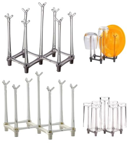 MINZHI Confezione Da 2 Tazza Retrattile Scolapiatti,Scolapiatti Da Appoggio Retrattile,Scolapiatti E Piattino A Scomparsa,Rastrelliere Asciuga Biberon,Adatto Per Tazze, Bottiglie, Piatti, Ecc.