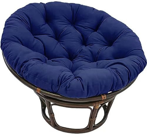 Galette de chaise d'extérieur matelassée pour fauteuil de jardin avec passants Bleu foncé