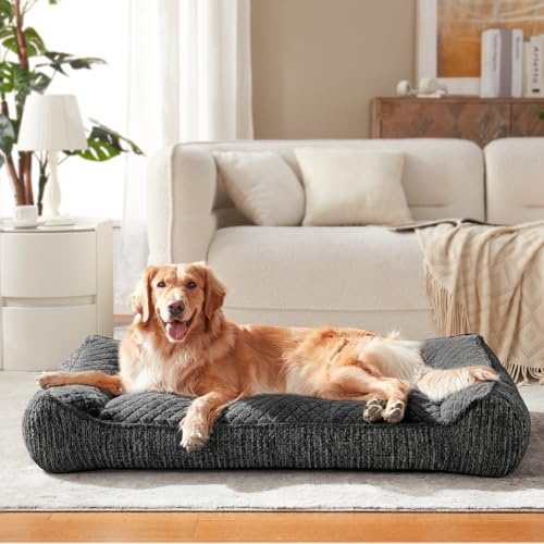 JOEJOY XL Orthopedic Dog Beds Large, Extra Thick Supportive Dog Sofa Pet Bed, Extra Large Dog Bed with Non-slip Bottom&Removable Cover,107x76x24CM