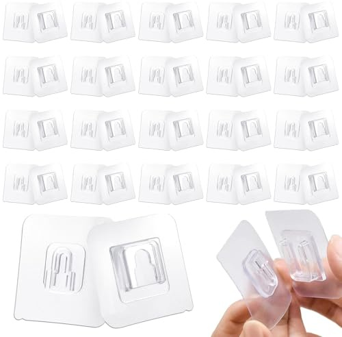 20 Cara Ganchos Adhesivos para Pared Ganchos Autoadhesivos de Doble Colgadores Adhesivos Transparentes Impermeables Adecuados para Baño, Cocina, Sala de Estar, Exterior, Etc
