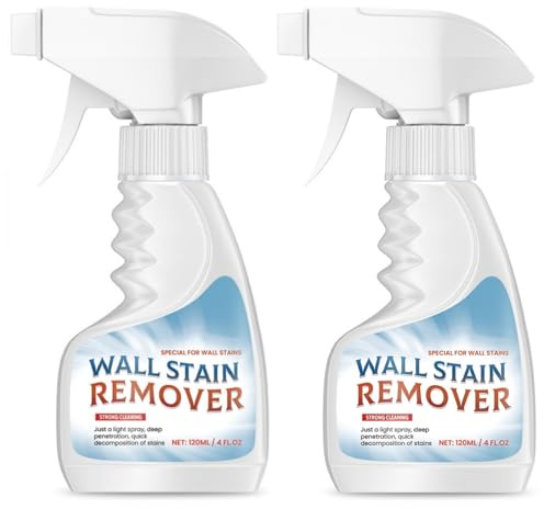 Spray smacchiatore da parete, formula potente per grasso ostinato, sporco, macchie e pastelli, sicuro su pareti dipinte e carta da parati, detergente multi-superficie per cucina, bagno, 120 ml (1)