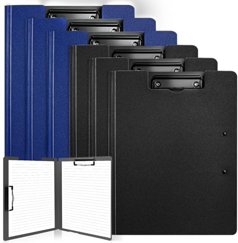 6PCS Portapapeles con Pinza A4 Negro Azul Carpeta con Pinza A4 Clipboard