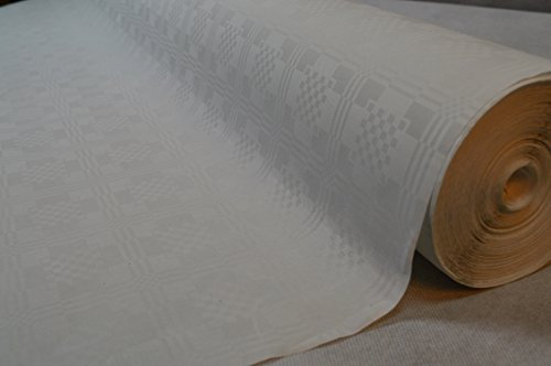 TOP Marques Collectibles 100 Meter Lang 100 cm Breit Farbe: Weiss/Weiß Tischdecke Papier Damastprägung Tischtuch Papierttischdecke Decke Rolle Papiertischdeckenrolle Papierdecke