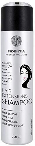 Fidentia Hair Extensions Shampoo | Sensitive ohne Silikone | Für Echthaar Tressen & Haarverlängerung (250 ml)