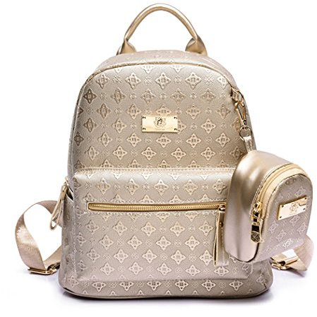 DEERWORD Damen Rucksack Handtaschen Elegant Anti Diebstahl Frau Stadtrucksack Henkeltaschen Tagesrucksack Gold